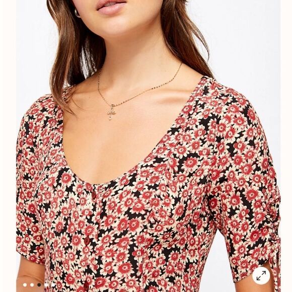 NWT Free People Laced Up Mini Dress in Black Combo - Picture 4 of 4